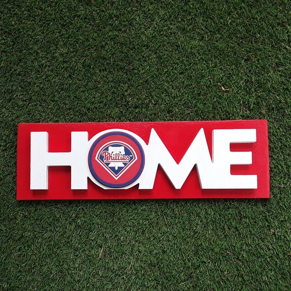 Philadelphia Phillies "HOME" Wood Decor Sign "BRAND NEW" - Picture 3 of 6